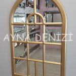 Massa Model Altın Renk Dekoratif Pencere Ayna-4